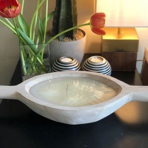 Wooden handmade candle